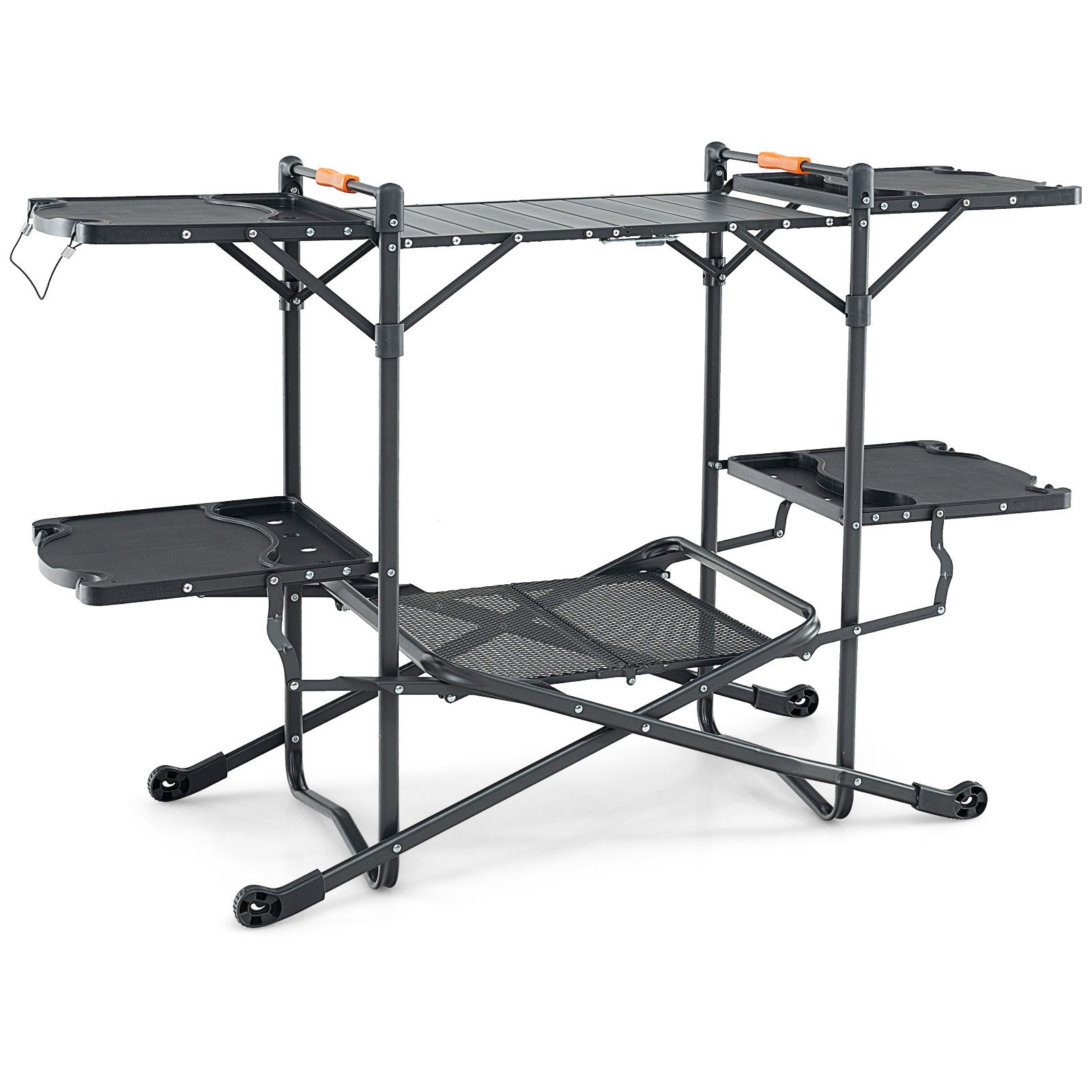 2 Cooker Table Arlmont & Co. Camping Kitchen Table Folding Outdoor Cooking Station W ...