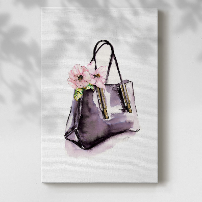 Sac à main avec fleur - impression sur toile tendue