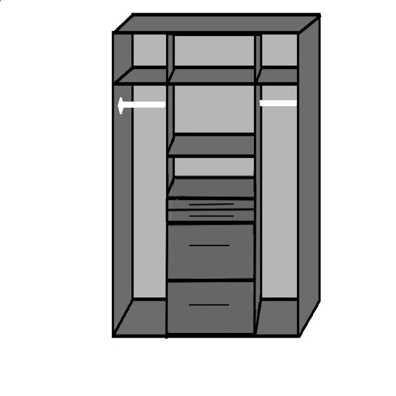 Gyanni 4 Door Manufactured Wood Wardrobe, Oak