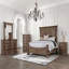 Mobilier de chambre à coucher de style transitionnel avec finition de dentil de style chêne 1 pièce