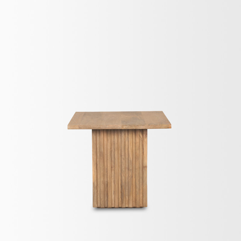 Table de bout carrée en bois massif brun 22 po Guice