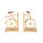 Metal Bike Decorative Bookends with Wood Accents Set-413687395