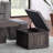 38" Rustic Wood Coffee Table With Storage Stools