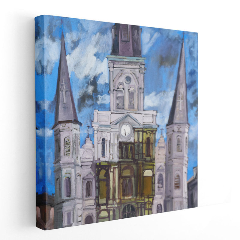 Cathédrale Saint-Louis I - reproduction d'art sur toile, H 12 po x l 12 po