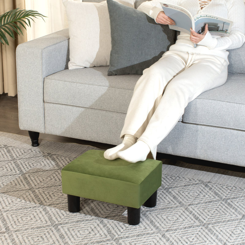 Petit repose-pied ottoman en flanelle, repose-pieds rectangulaire moderne avec pieds en plastique antidérapants, siège d'appoint rembourré pour salon, canapé, entrée