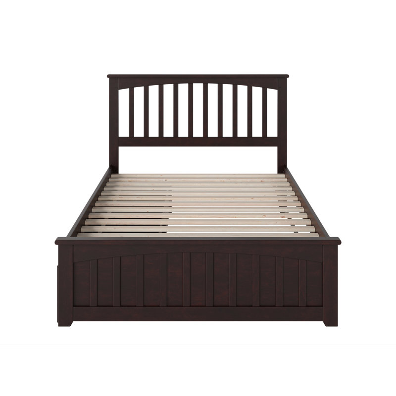 Huntsville Solid Wood Platform Bed with Matching Footboard and Storage Drawers, Espresso, Full