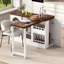 Table de bar moderne, table de bar rotative extensible à 360 ° avec rangement, table de bar réversible avec porte d'armoire en verre, table de bar pour meuble-bar de cuisine-1195041661-1195041663