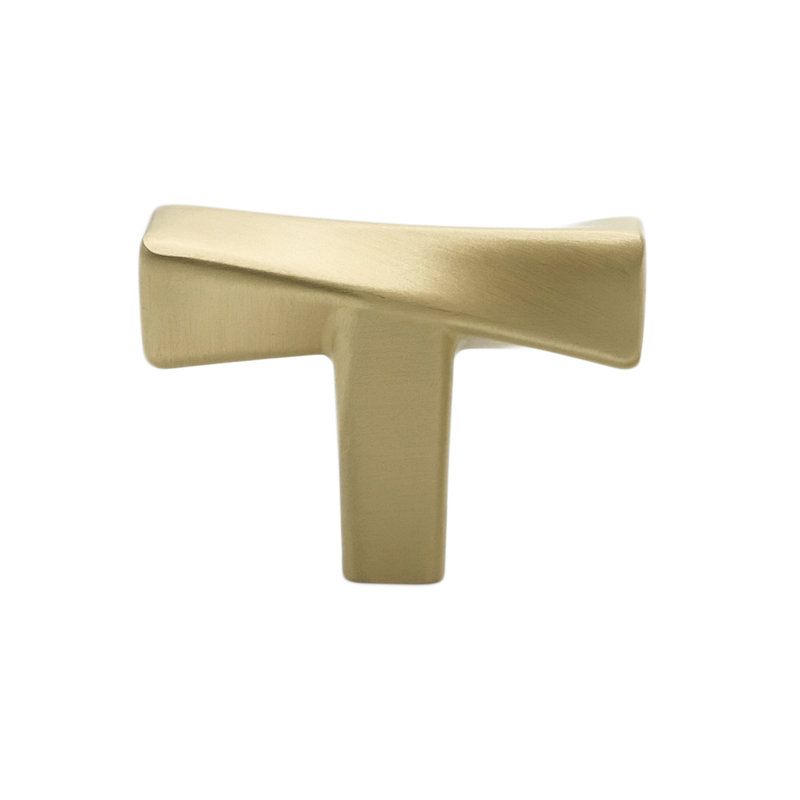 Twist Bar Knob, Satin Brass