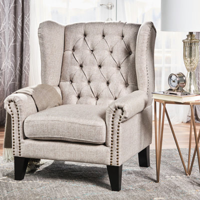 Chaise d'appoint intrigante - beige avec détails