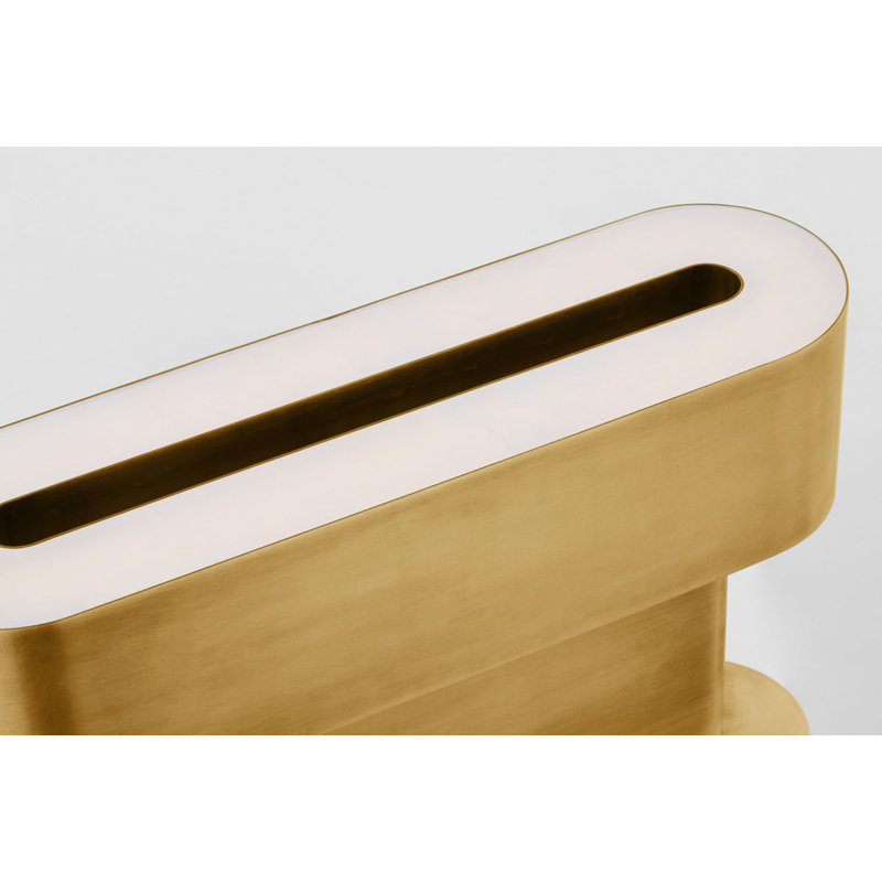 Wyllis Table Lamp, Hand Rubbed Antique Brass, 12" H x 18" W x 5" D
