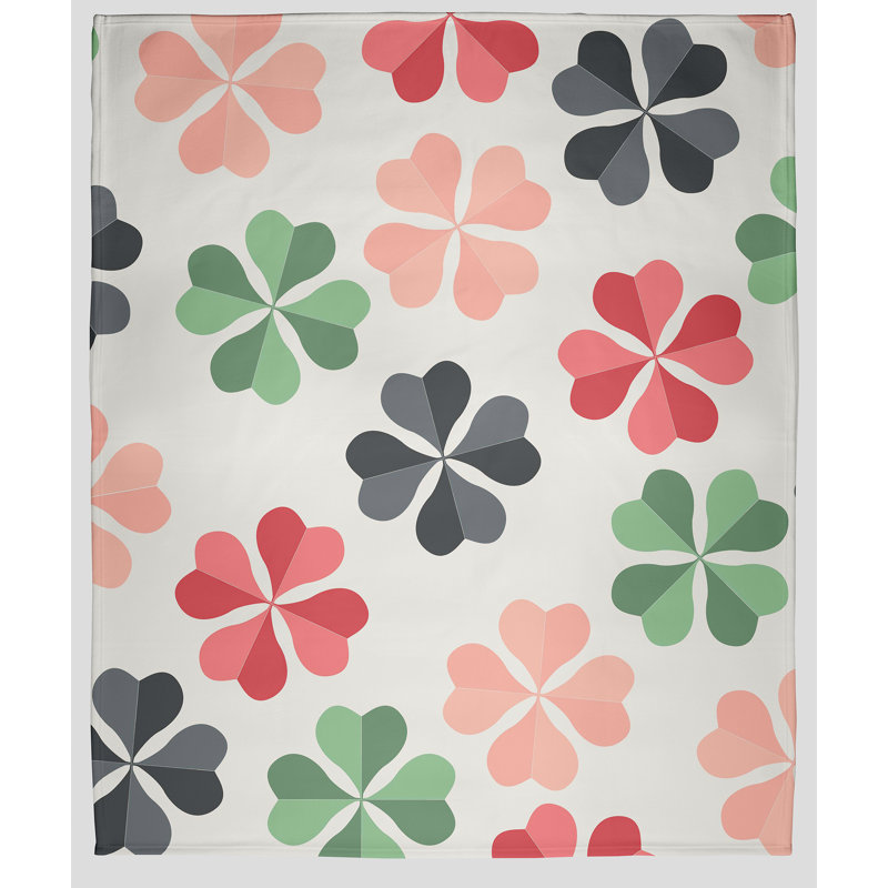  Couverture polaire Lucky Patch, 60 po x 80 po, Vert / gris / rouge