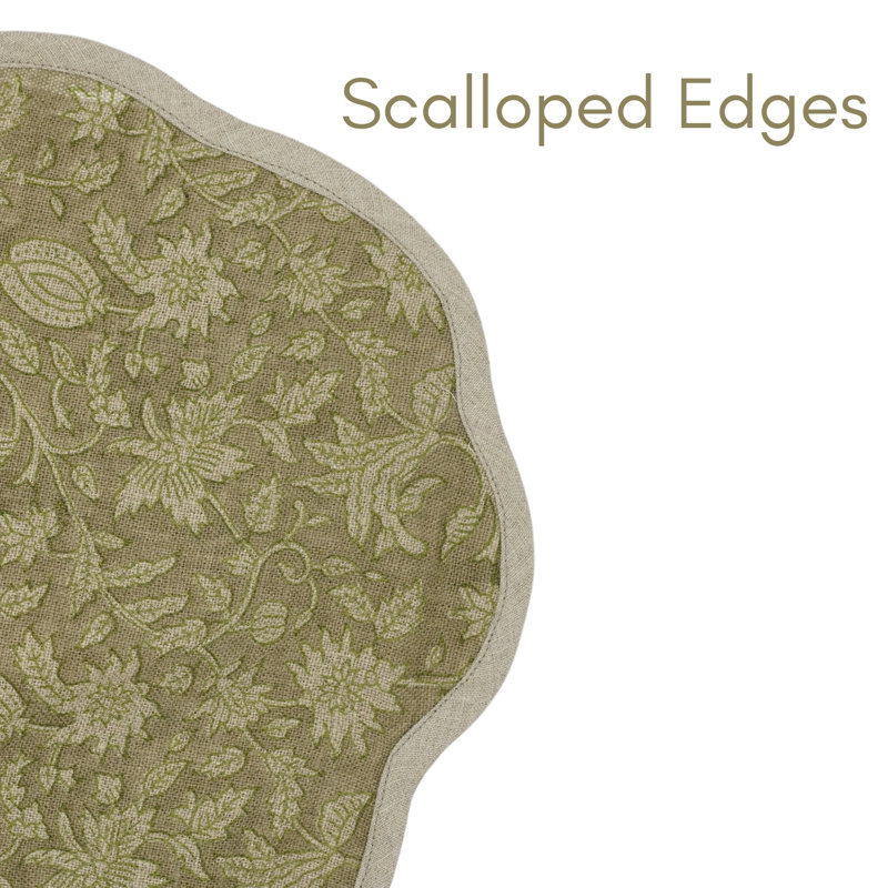 Fabdivine 15"Coastal Scalloped Table Mats - Manikarnika