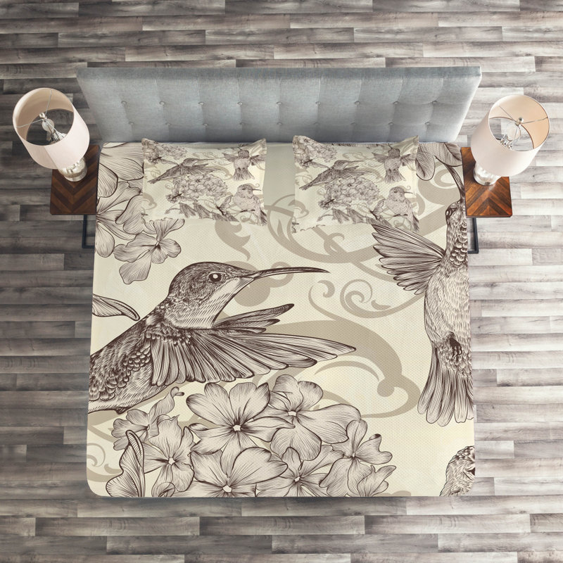 Farmhouse / Country Polyester Floral Coverlet