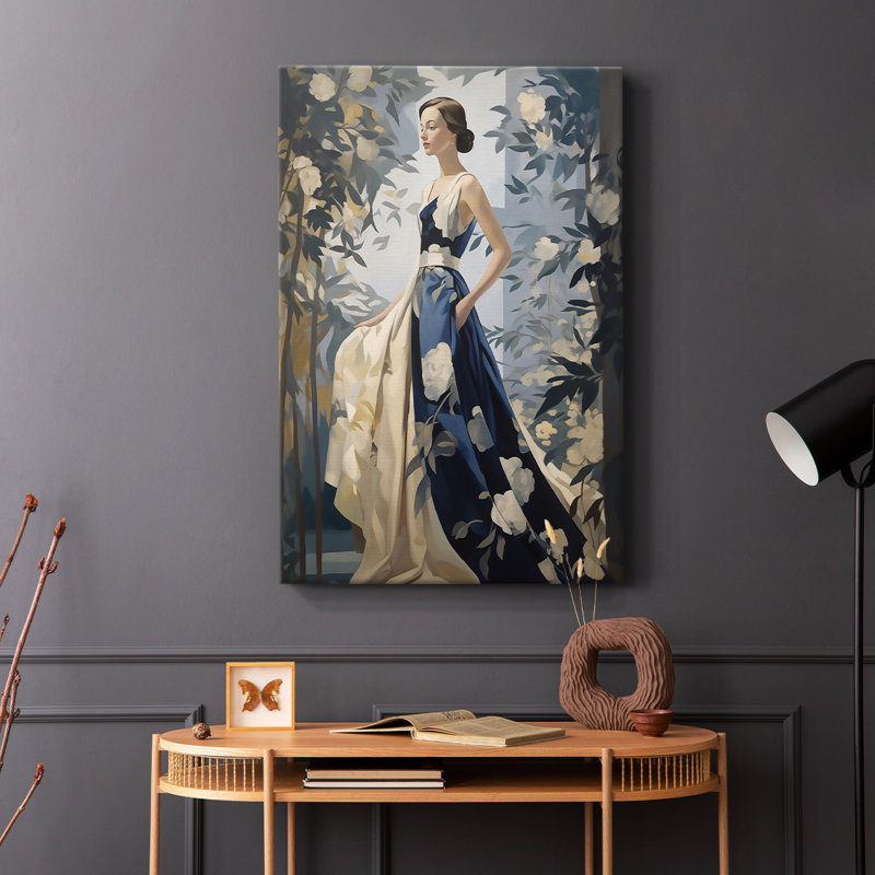 WOMEN Series DL XXVII - Toile tendue avec châssis de qualité supérieure - Prêt à être accroché, H 18 po x l 12 po