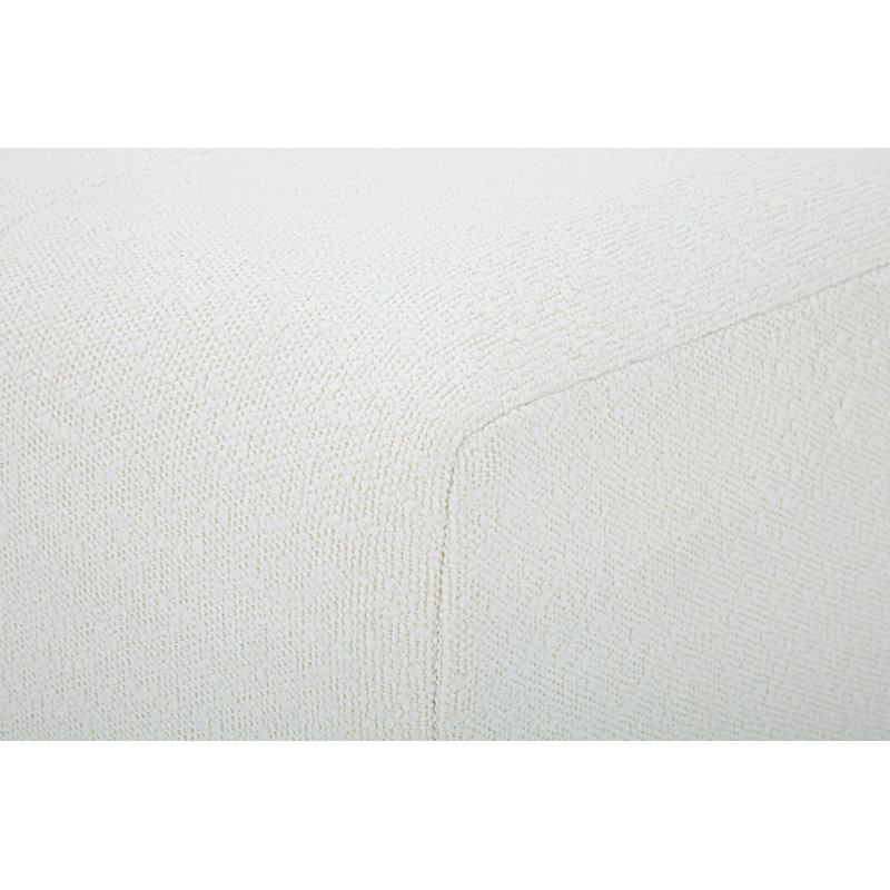 Banc avec revêtement, Bouclé performance blanc cassé