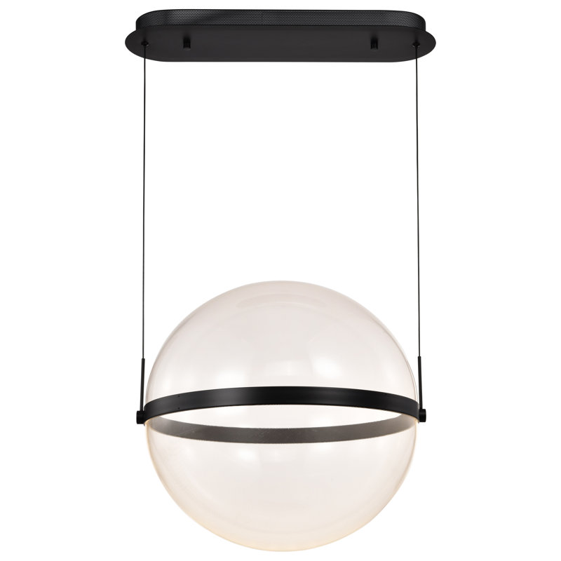 Brezina - LED Pendant - Matte Black - Silk Screened Acrylic Lens, 65.45" H x 20.5" W x 20.5" D