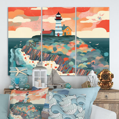 Coastal Lighthouse I - Coastal Canvas Art Print Set