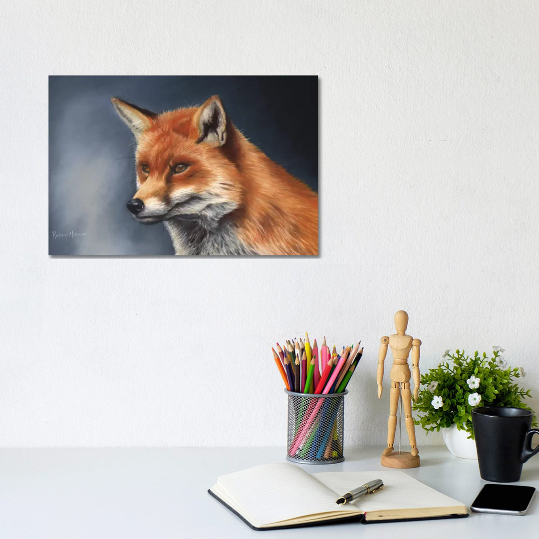 Rotfuchs von Richard Macwee - Galerieverpackte Leinwand Giclée auf Leinwand ohne Rahmen