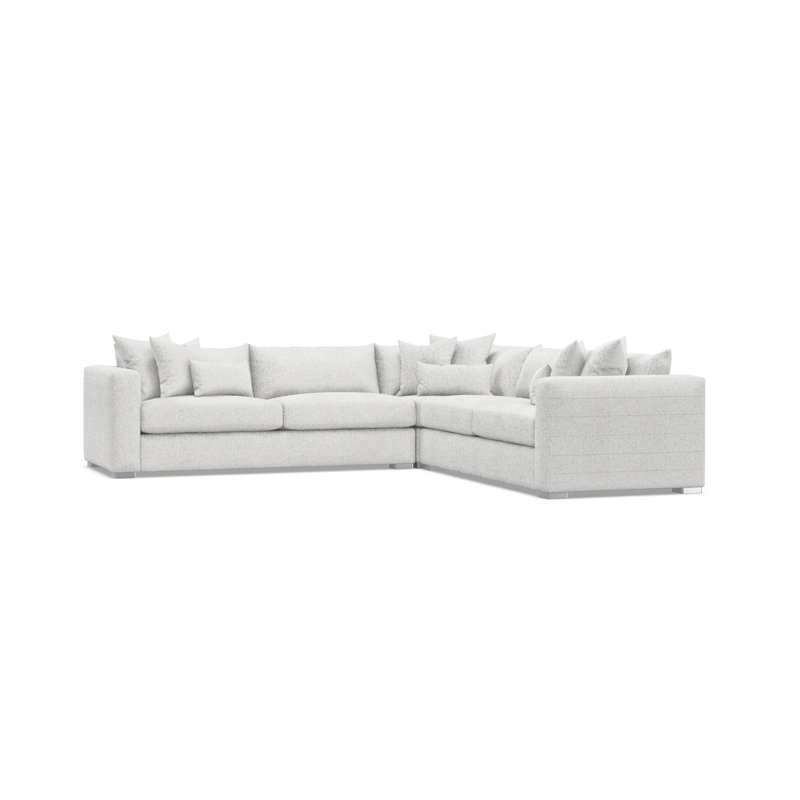 Sectional, Cream Polyester, 32.5" H x 120.5" W x 120.5" D