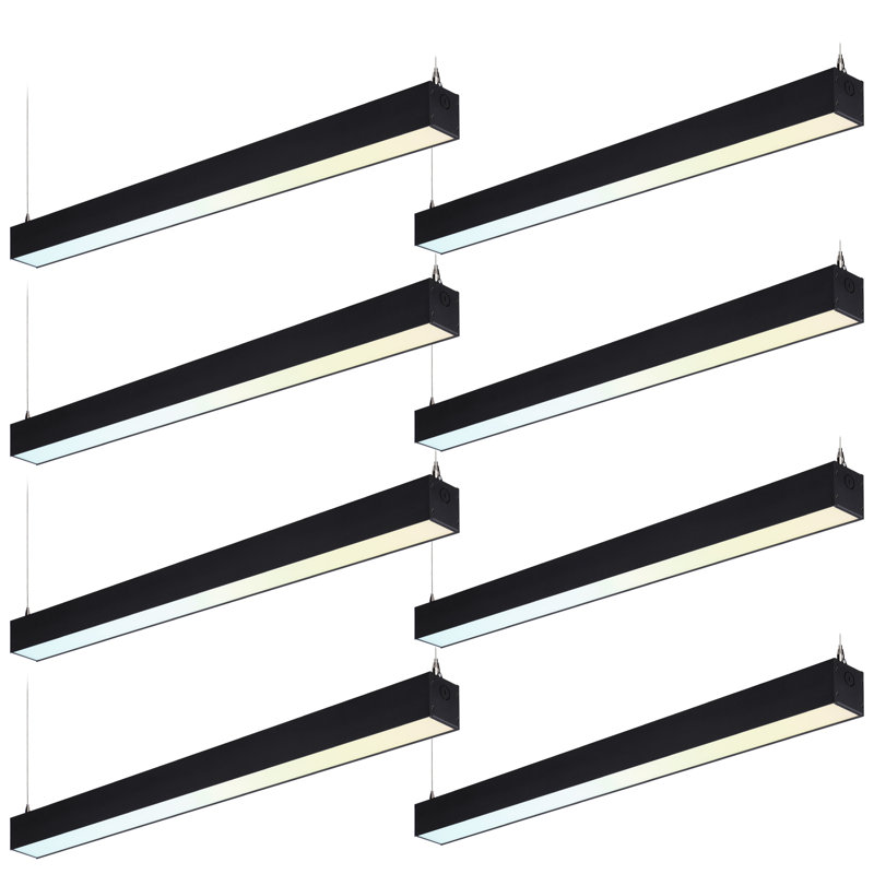 Luminaire suspendu de bureau à intensité variable de 4 lumières DEL Acies, Noir, 4600lm, 8