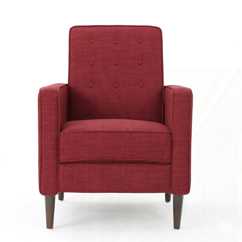 Mid-Century Modern Recliner Pushback chair, Red