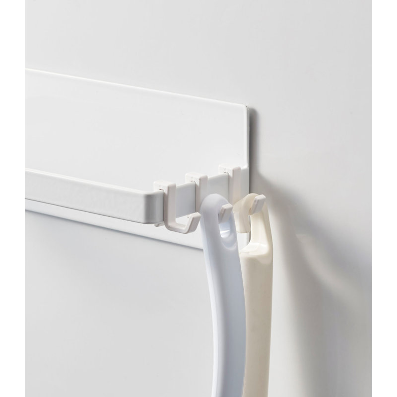 Compact White Steel Magnetic Clothes Hanger Rack