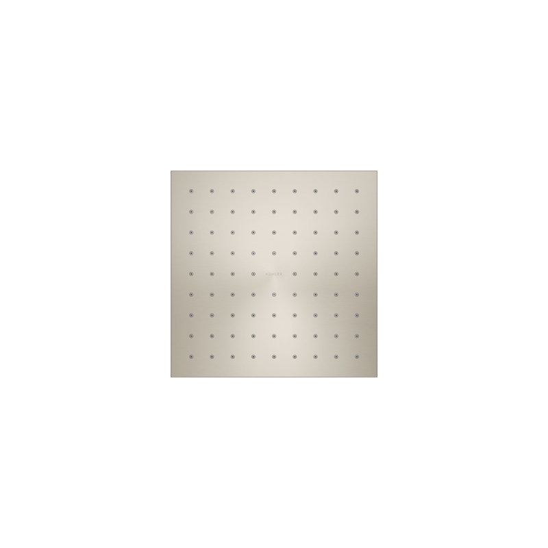 Contemporary Rain Shower Head, Vibrant Brushed Nickel, Square, 2.5 GPM