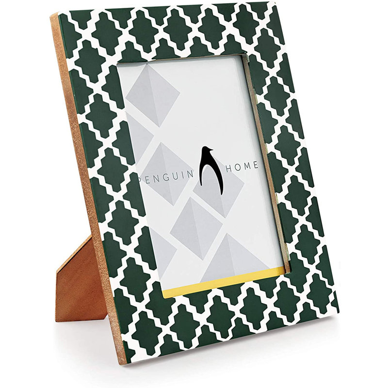 Bevelled Picture Frame, 24cm H x 19.3cm W x 24.3cm D, Green