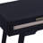 Mid-Century Modern 45" Solid Wood Home Office Writing Desk with Linen-Inset Storage Drawers,  Black-1194566696
