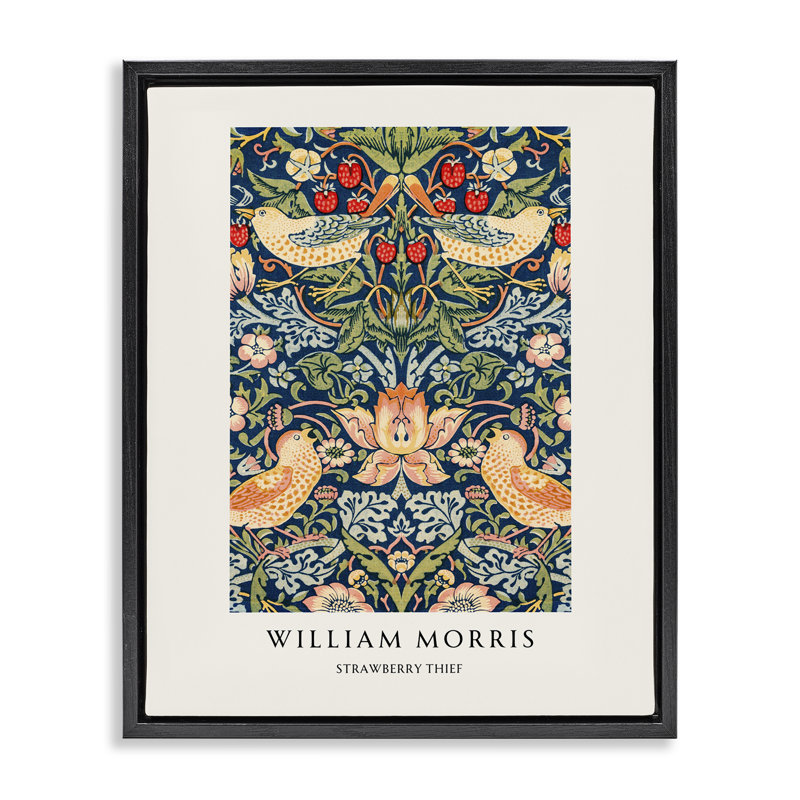 Cadre flottant William Morris, Cadre flottant noir de jais, H 21 po x l 17 po