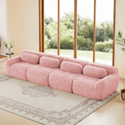 149"Soft And Fluffy Plush Fabric,Boneless Sofa,32D High Density Sponge Ergonomic Design,Full-Compression Vacuum Packaging,Free Combination Buckle Connection For Bedroom,Study,Home Theater