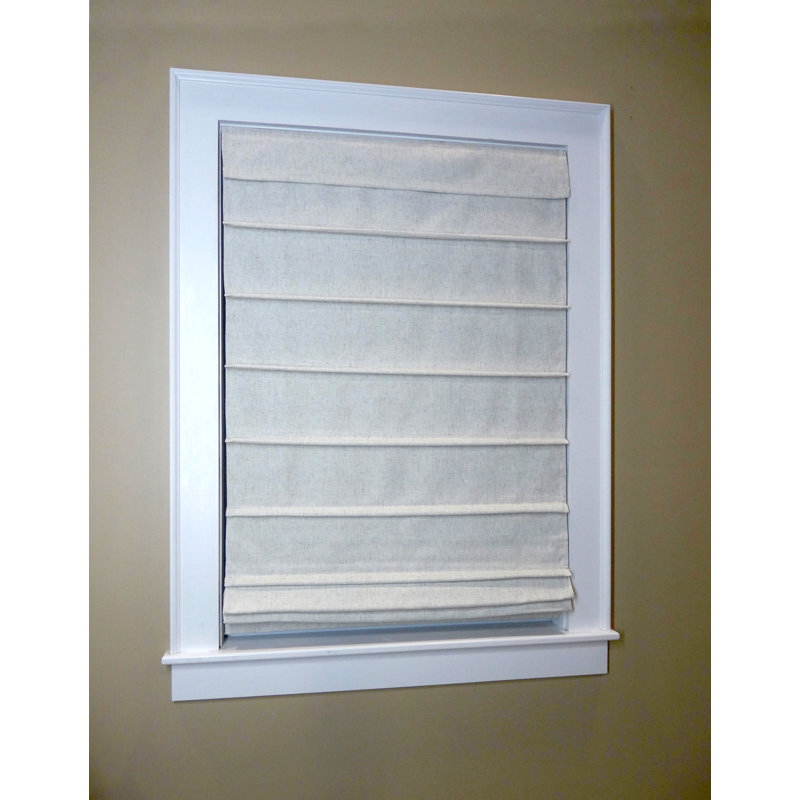 Room Darkening Roman Shade, 27" W x 64" L, Linen