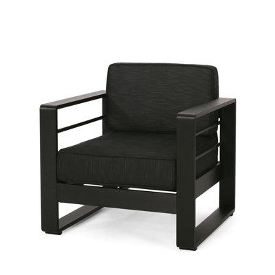 Bay Mp1 Aluminium Outdoor Chair, Dark Gray Finish, Club Design, 32.72 In. Depth, 27.11 Width, 24.34 Height Chair In Gray, Construction, 27.53 Lb