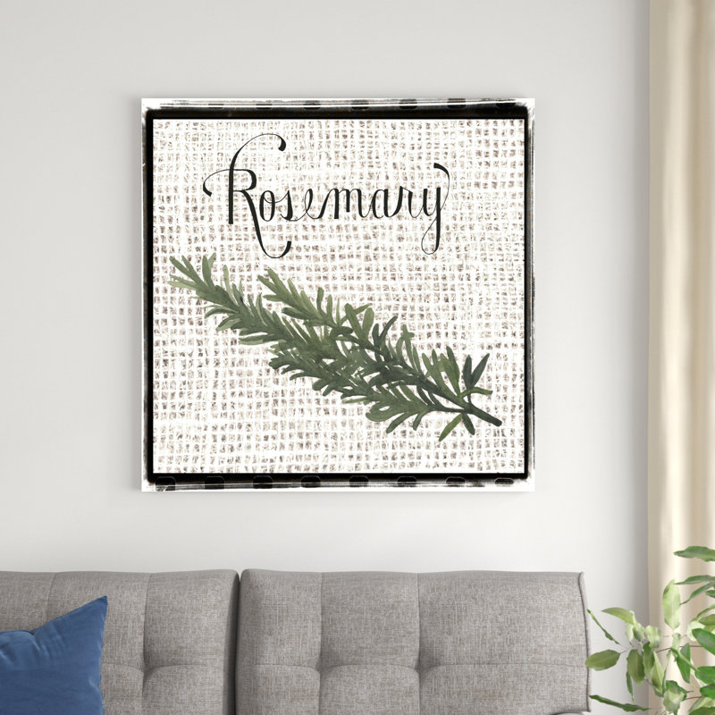 Herbes en toile de jute I, H 36 po x l 36 po x P 1,25 po