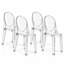 Chaise fantôme en acrylique transparent Brayan - Chaise de salle à manger à dossier rond moderne et siège d'appoint - Chaise d'appoint en Lucite résistante aux égratignures, ensemble de 2 et de 4-2069923282