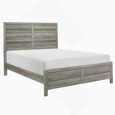 Weathered Grey Finish Queen Bed 1pc Wooden Rustic Style Bedroom Furniture