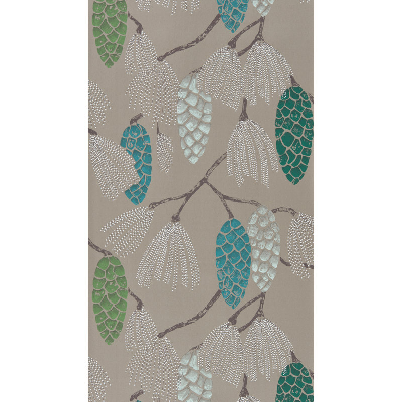 Epitome Wallpaper, Turquoise/Pea/Gilver
