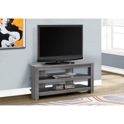 42 Inch Modern Tv Stand In Grey With Storage For All Sizes Of Tvs Living Room Decor Contemporary Console Media Saving Space Corner