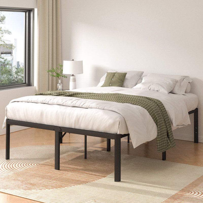 Lawrenceville 18" High Profile Steel Platform Bed, Heavy Duty, Space Underbed, No Box Spring Needed, Queen