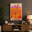 Playful Giraffe Modern 1 Piece Wrapped Canvas Wall Art-136793495-136793496
