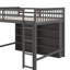 Full Size Loft Bed With Open Storage Shelves And Ladder-599869547