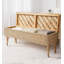 Repose-pieds rectangulaire en bois et rotin