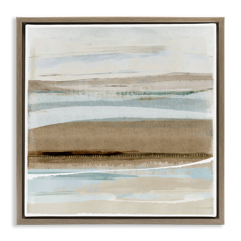 «Soft Winter Sands» par Flora Kouta, H 18 po x l 18 po x P 1,7 po, Cadre flottant orme Montalcino