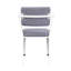 Chaise de bureau à finition blanche avec tissu gris foncé, dossier haut, siège fixe, coussin rembourré, structure en métal, superbe siège, structure de siège, revêtement en tissu, bordure industrielle,-1524377211