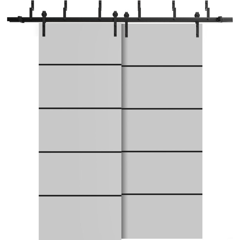 Finition en bois massif manufacturé, Gris mat, 64 po x 96 po