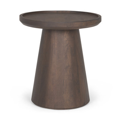  Transitional 19" Dark Brown Solid Wood Tray Table