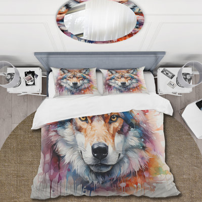 Popart Art Wolf Portrait I - Fashion Bitcoin Duvet Cover Set