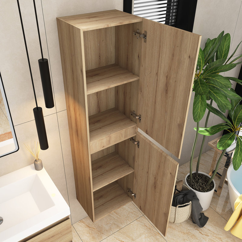 Neshawn Bathroom Cabinet, Oak