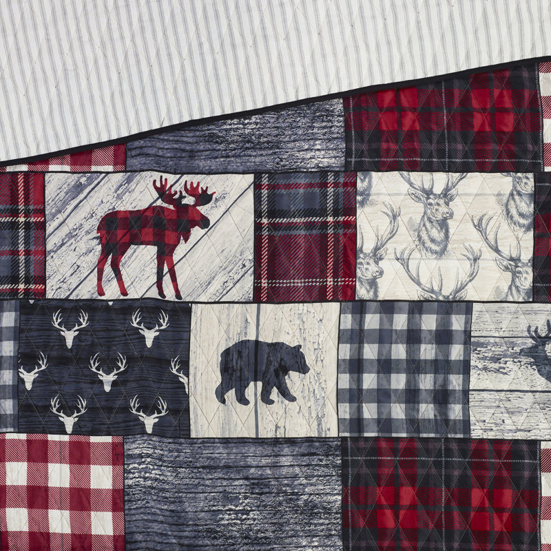 Timber Timber Reversible Quilt Set, Twin Quilt + 1 Standard Sham
