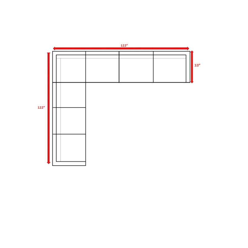 Siège modulaire de 7 pièces pour l'extérieur, entièrement assemblé, coussins de qualité marine, structure résistante aux intempéries, ensemble de 6 sièges confortables